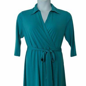 George Blue Stretch Dress with Belt Size XL